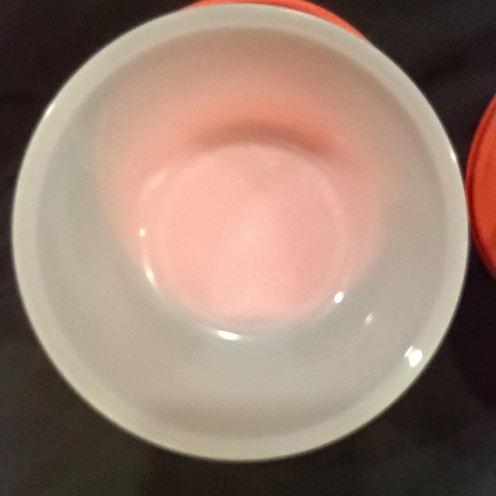 Tupperware 3 Piece Mixing Bowl Set with Lids Orange White 1.5L 2L Round Storage